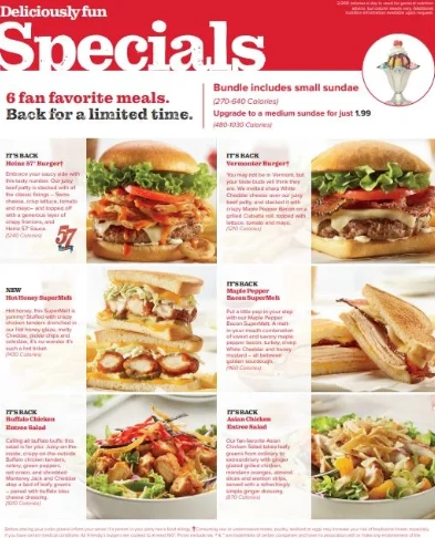 Friendly's Menu Specials